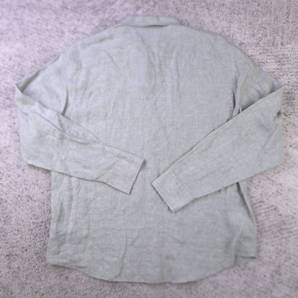 Untuckit Linen Shirt Men XL Long Sleeve Button Down Green Collared Untuck It GUC - Picture 2 of 8